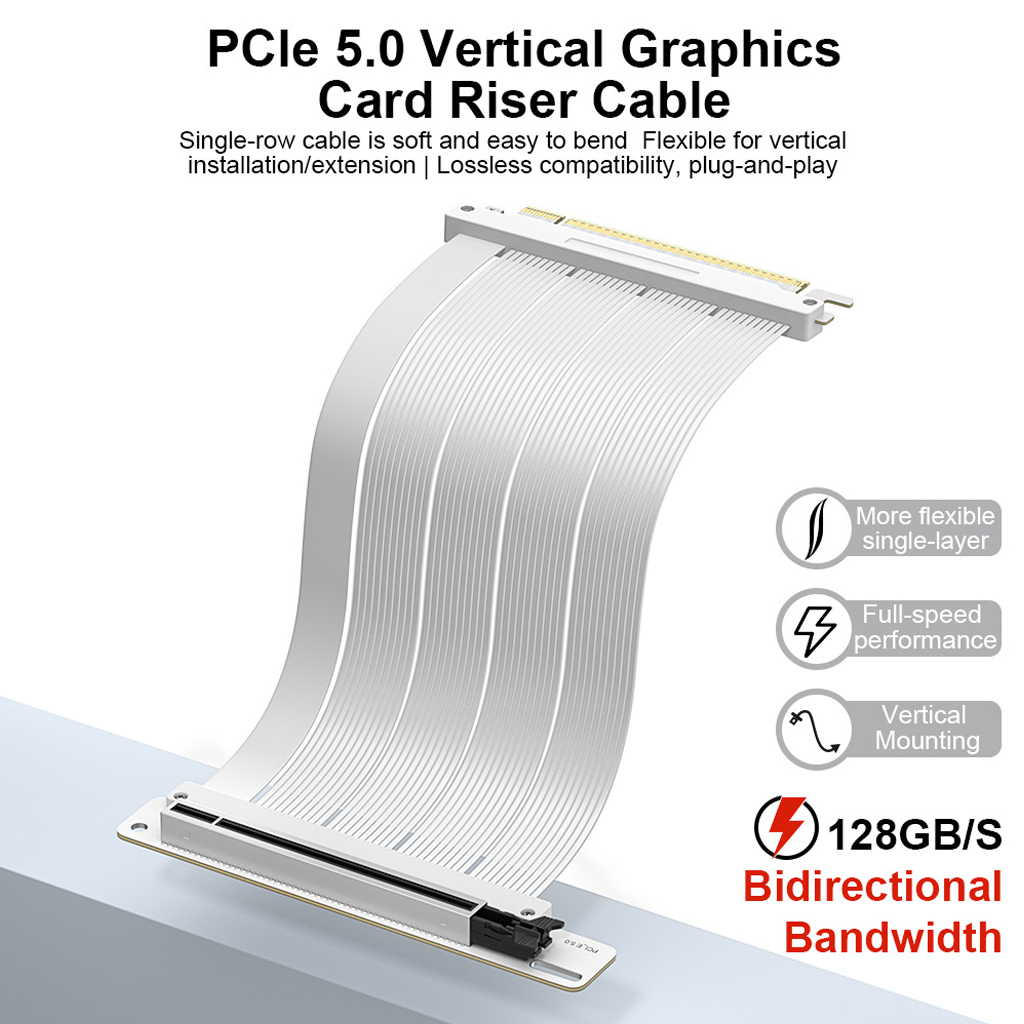 PCI‑E 5.0 X16 GPUライザーケーブル 128G - Pcie 5.0 Gpu Riser Cable のレビューと価格
