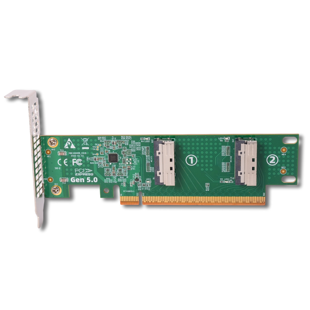 PCI-e 5.0 X16 - デュアルMCIO 8i アダ - Pcie 5.0 Gpu Riser Cable のレビューと価格